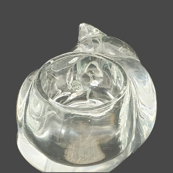 VTG‎ Indiana Glass Sleeping Cat Votive 5" Crystal Candle Holder Paper Weight USA - Picture 4 of 7